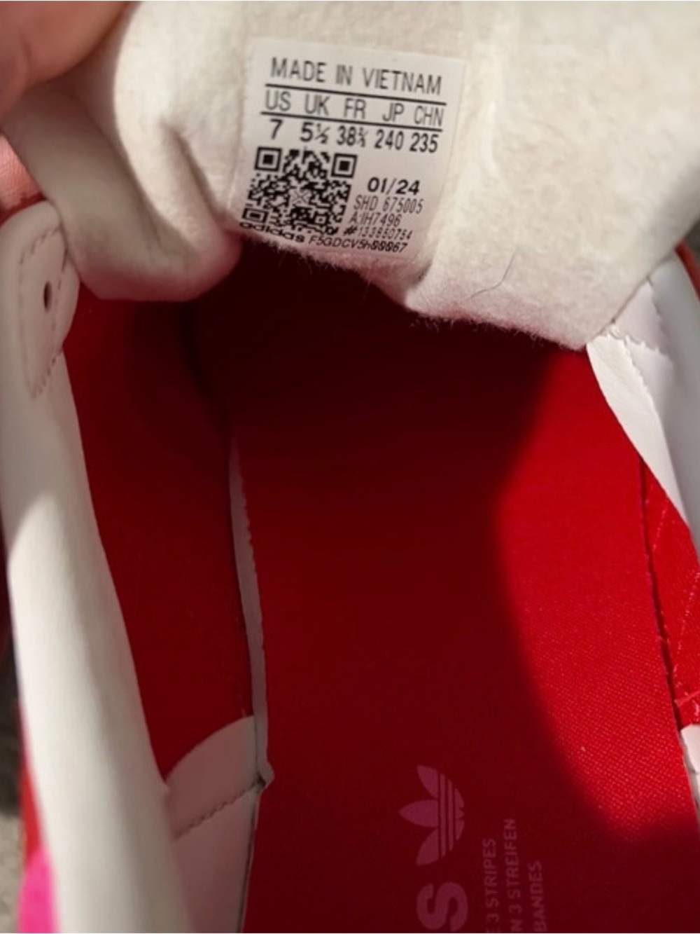 adidas Originals Women’s Red and Pink Suede Sneakers - Picture 5 of 5
